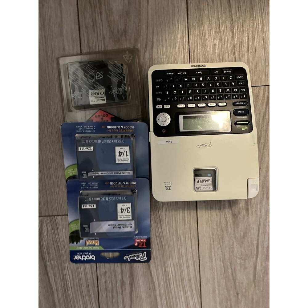 Brother PT-2030 Label Printer 3 New TZ Tapes Tested Works - Battery Powered